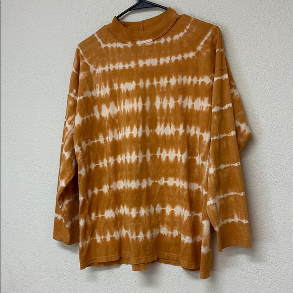 Free People Orange Tie-Dye Long Sleeve Tee - Picture 4 of 4